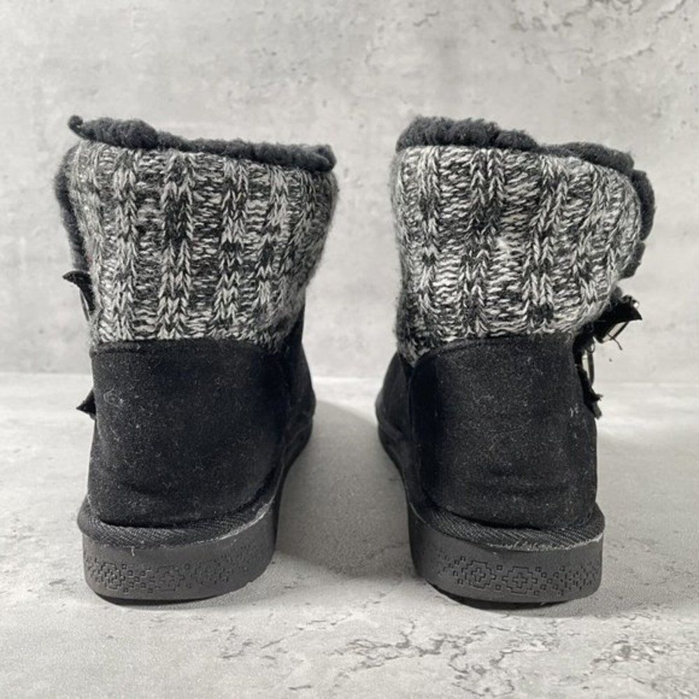 MUK LUKS WOMEN'S ALYX BOOTS Size 6 MID-CALF PULL ON FASHION BLACK SUEDE - Picture 3 of 8